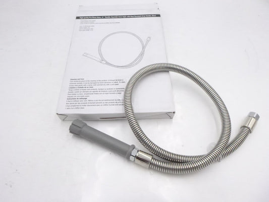 44" Flexible Stainless Steel Hose For Faucets With Grey Handle B-0044-H