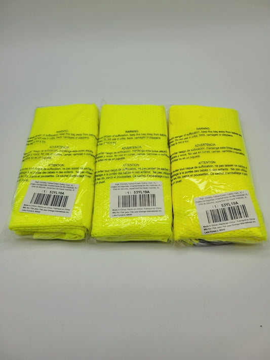 3pc Condor 53YL19A Size XL High-Visibility Vest Lime Mesh Polyester Single Zip