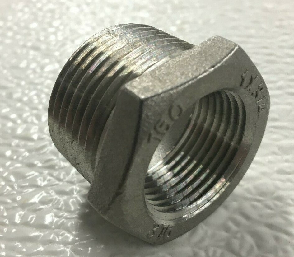 Hex Bushing 1" x 3/4" Stainless Steel Threaded Pipe / Conduit Fitting (Lot of 4)
