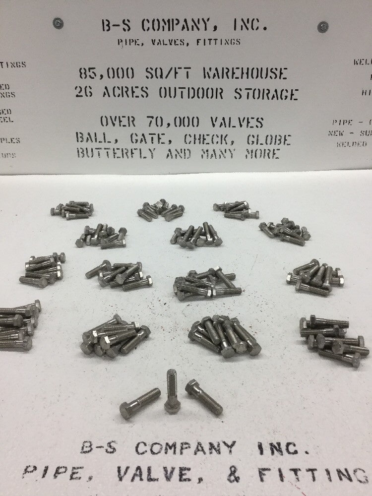 (10) 3/8 -16 x 1-1/2 Stainless 316SS Hex Head Bolts / Screws 3/8" x 1.5" Coarse