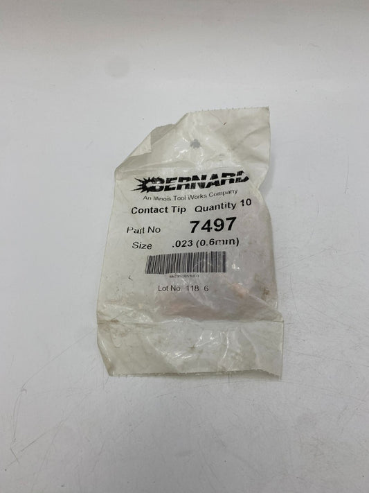 10Pc Bernard 7497 Contact Tip 0.023 (0.6mm) MIG Welding Equipment NOS