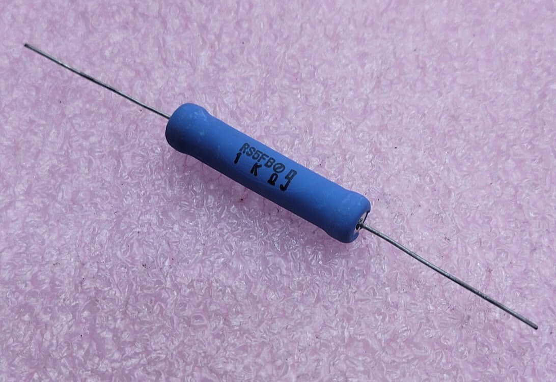 Lot of 10 - NOBLE - RS5FB/1K - Metal Oxide Resistor 1K Ohm, 5 Watt,  5% 1000 Ohm