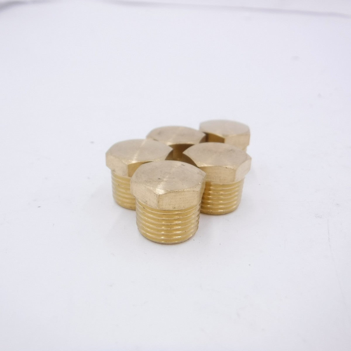 5 Pack 3/4" Male NPT Brass Hex Head Hollow Plug