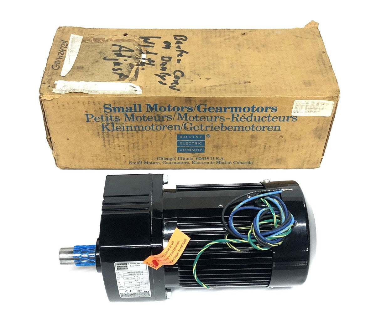 Bodine Electric Co 1156V 60:1 28RPM Gear Motor 42R5BFSI-E3 (0655AX) NOS