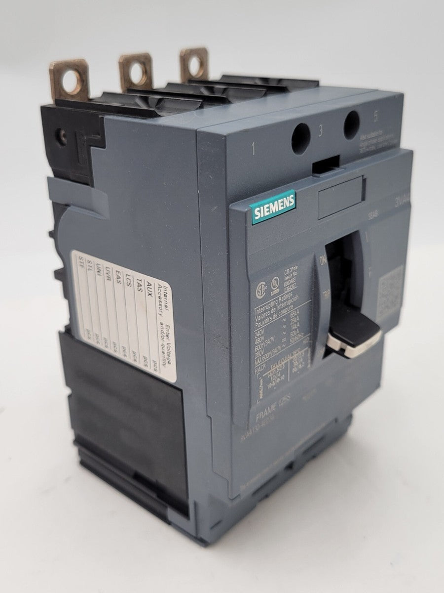 Siemens 3VA4130-4ED34-0AA0 Bolt-On Circuit Breaker 30A 600Y/347V 3P 3PH 3VA4