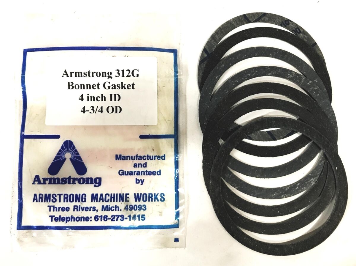 Armstrong 4 inch ID x 4-3/4 inch OD Bonnet Gasket 312G [Lot of 7] NOS