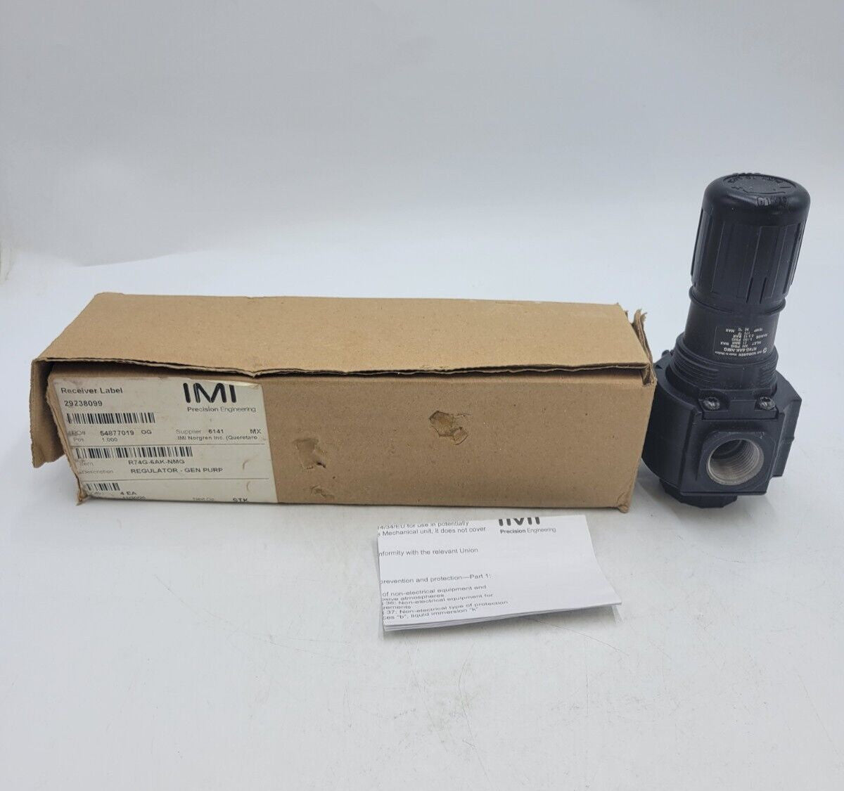 Norgren R74G-6AK-NMG Air Regulator Adjustable Knob 300 psig 21 Bar 175F Temp Max