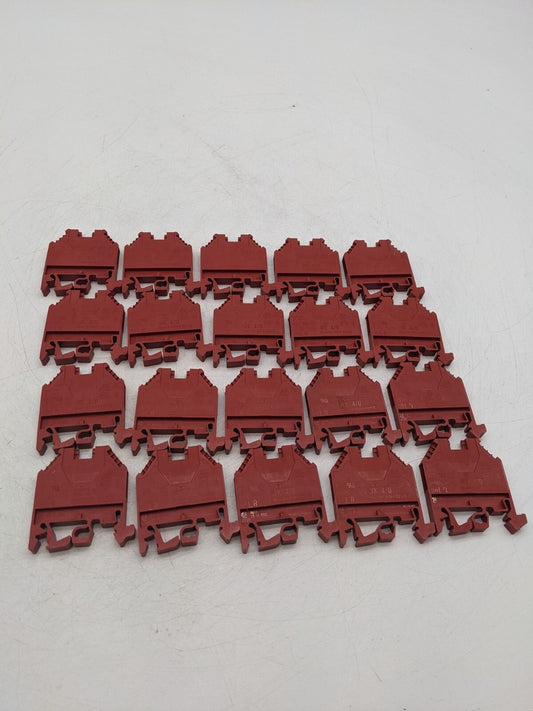 20 Piece Set Wieland WK4/U Terminal Block DIN Rail Mount Feed Through 20-10 AWG