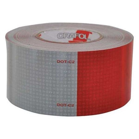Oralite 18687 Reflective Tape,W 3 In,Red/White