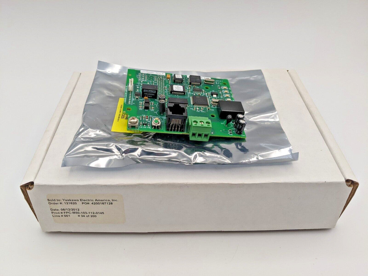 Yaskawa UTC000057 Rev. 0 PCB Inverter Board Lonworks Option Card Ethernet Port
