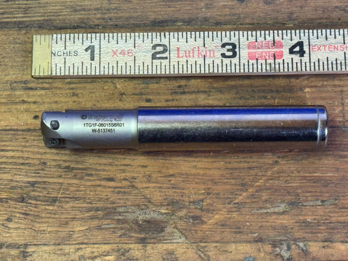 Ingersoll Hi Feed End Mill 1TG1F-06015S6R01 2 Inserts 3030147 69843829 5/8 Shaft