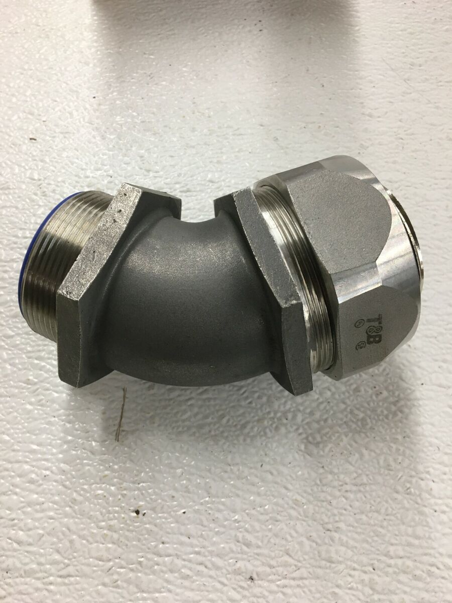 T&B 5347-SST 2" 45 Deg Liquidtight Flexible Conduit Stainless Connector Fitting