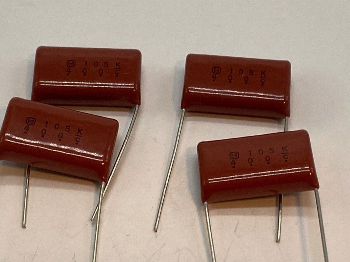 Pack of 4, Metalized Plastic Film capacitor 105K400V radial lead 1.0uf/400V