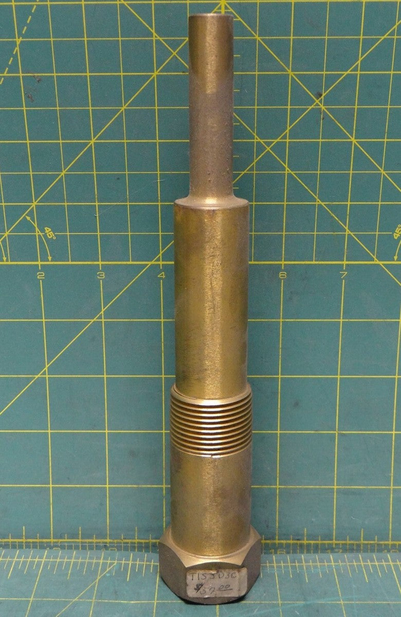 Brass Threaded Stepped Thermowell 1" MNPT x 1" FNPT x 5.5" Insertion