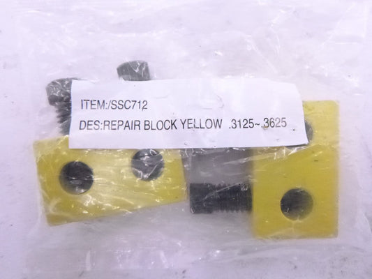 2 Pack Garage Door Torsion Spring Yellow Repair Blocks .3125-.3625 Wire Sizes