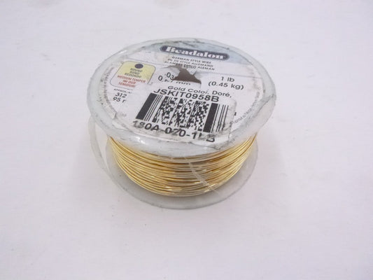 1lb Spool 312' Beadalon German Style Wire Round Gold 20 gauge x .81 mm
