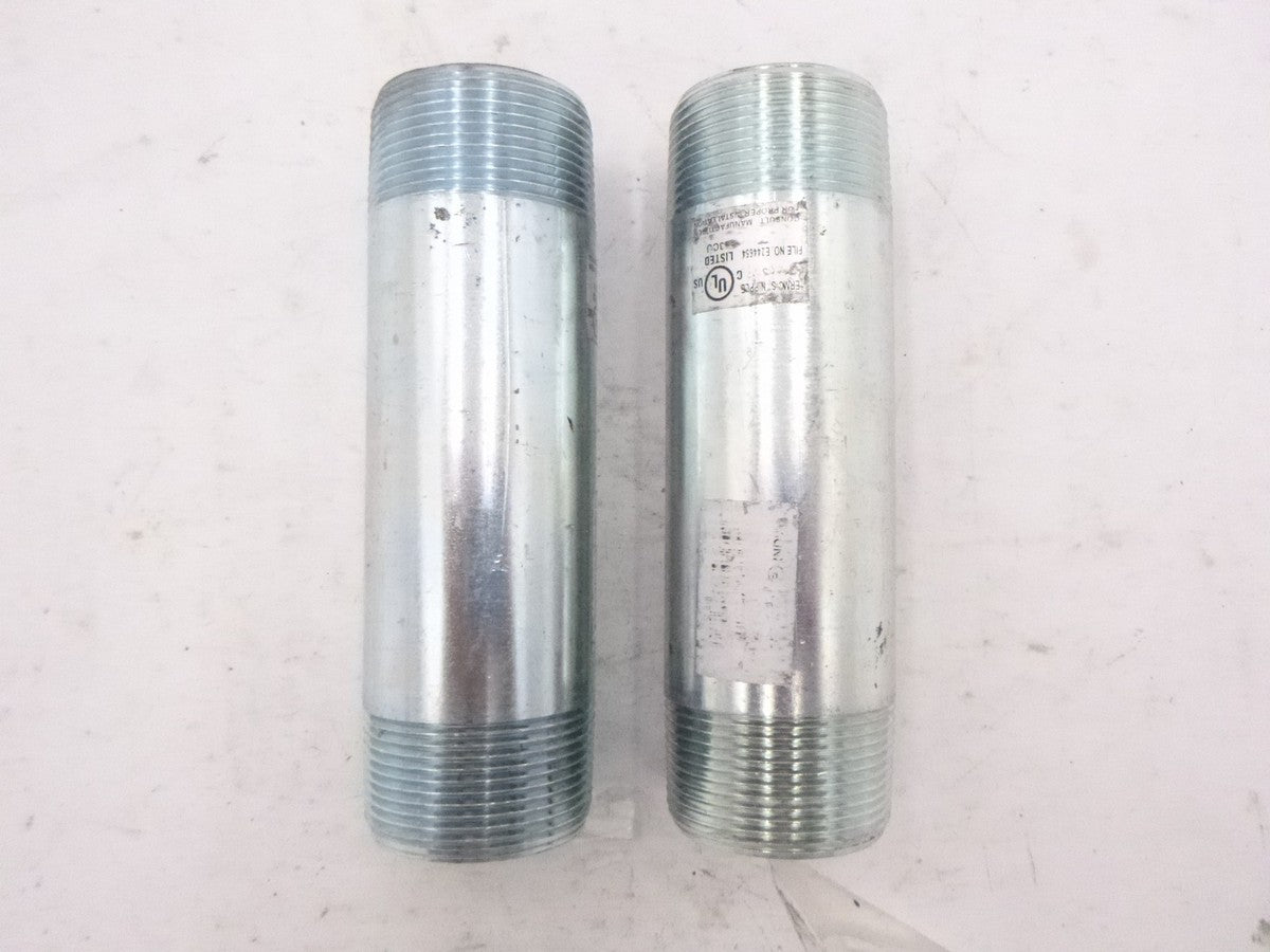 2 Pack Halex 64365 1-1/2" MNPT x 6" Rigid Steel Conduit Nipples