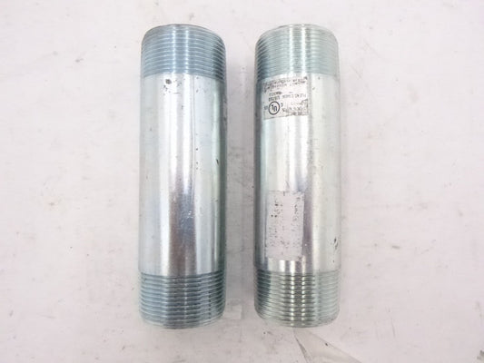2 Pack Halex 64365 1-1/2" MNPT x 6" Rigid Steel Conduit Nipples