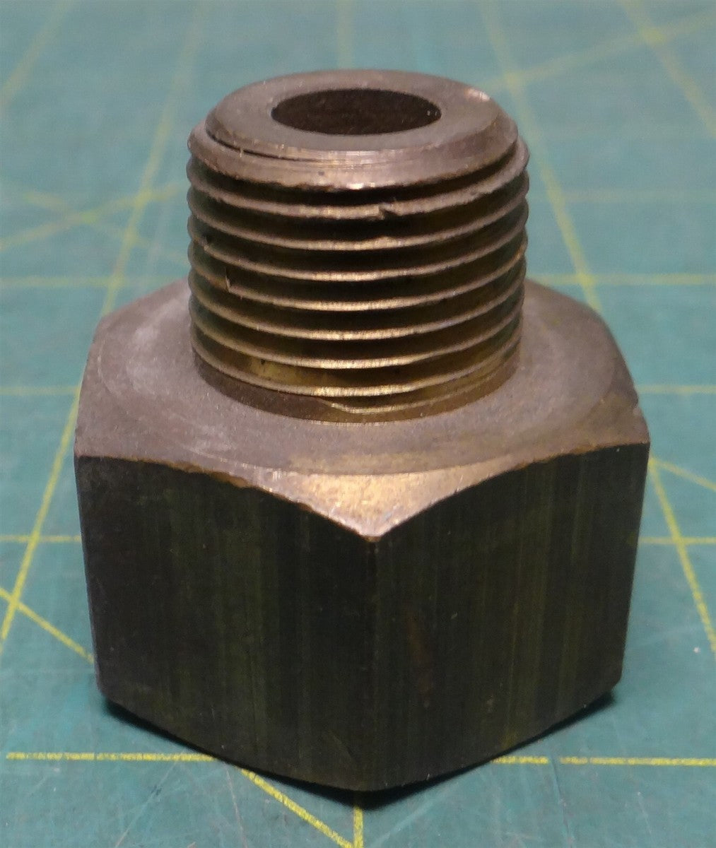 1" Female SAE X 1/2" Male NPT Brass Pipe Fitting Adapter