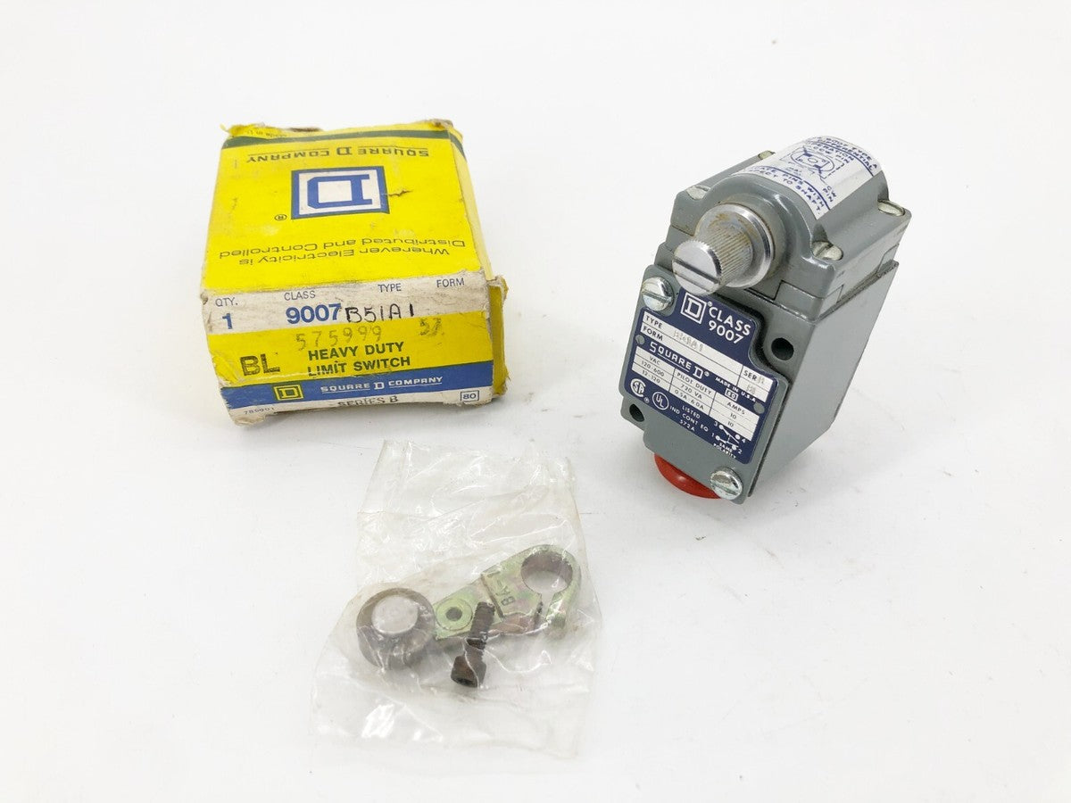 New Square D 9007-B51A1 Heavy Duty Limit Switch 600VAC 10A Series B