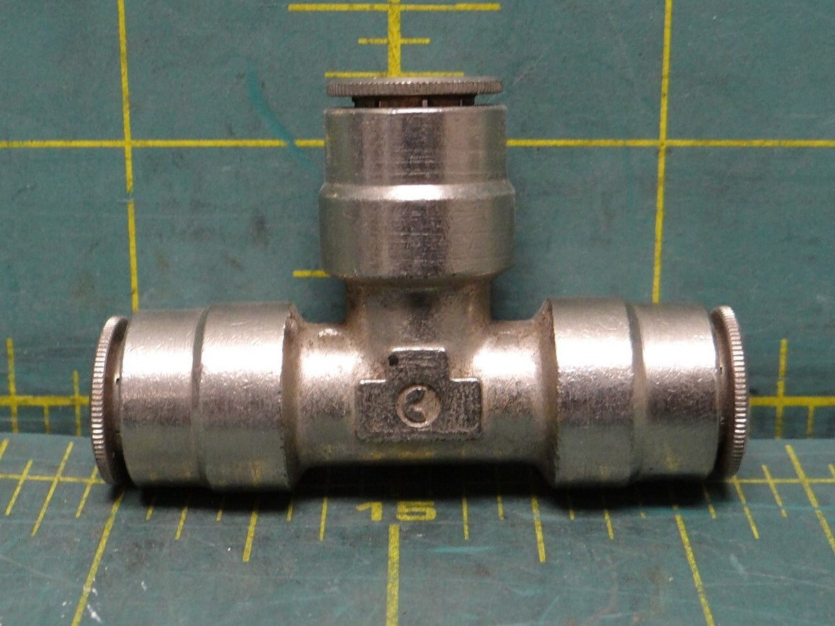 Stainless Steel Tube Fitting Union Push to Connect Tee 10mm x 10mm x 10mm