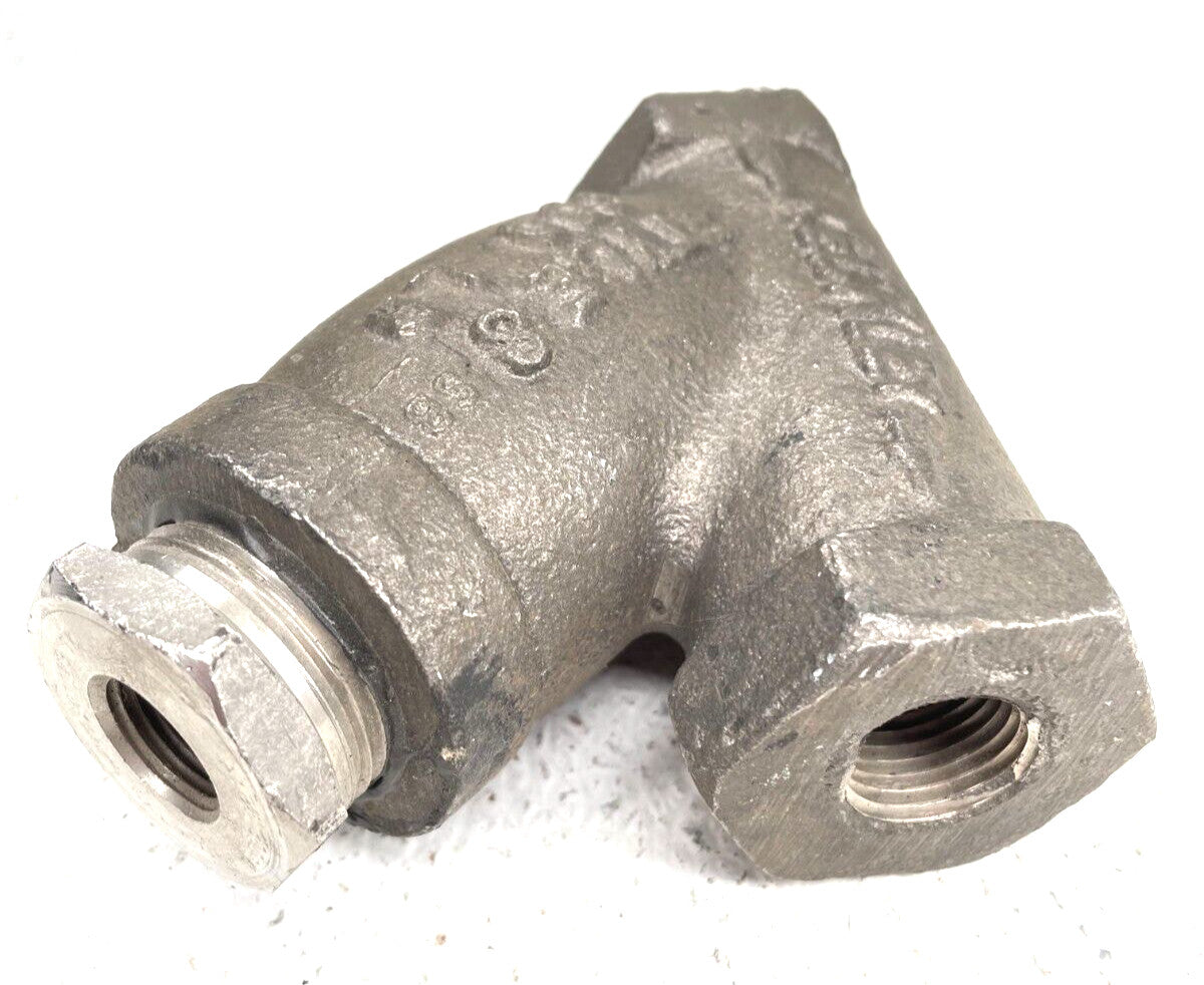 KECKLEY Stainless Y Strainer 1/2" NPT Class 600 w/ 1/8" Perf & Fine Mesh Screen