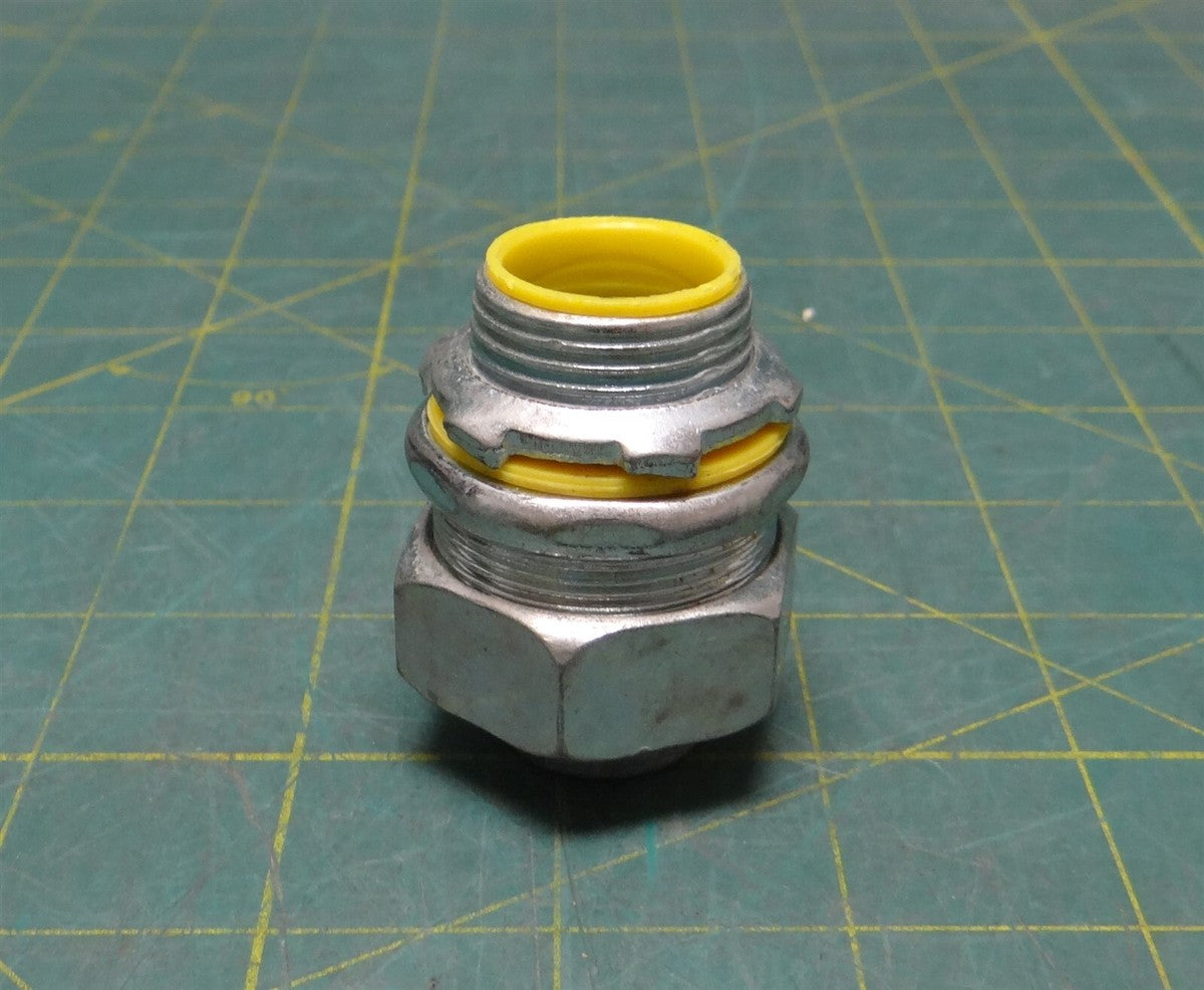 3/4" Hubbell Straight Liquid Tight Steel Insulated Conduit Connector 2" Long
