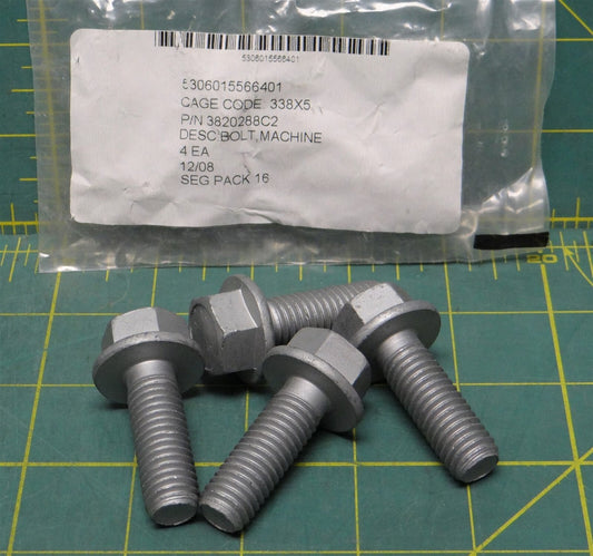 (4) 1/2"-13 x 1-1/2" Zinc-Plated Steel Hex Head Flange Bolt NSN 5306-01-556-6401