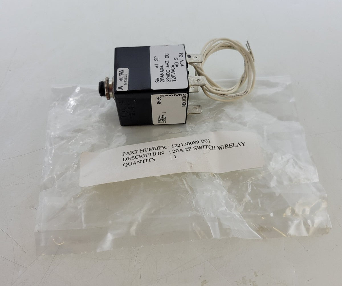 Airpax Snapak PR29-27567-1 Relay Panel Mount 2 Pole 4-Pin 20 Amp 125VAC 32VDC