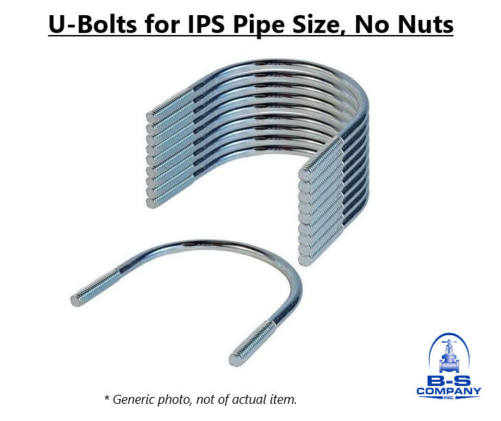 U-Bolt Galvanized Finish 2" IPS Pipe Size (2.375" O.D.) w/ No Nuts (Lot of 10)