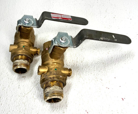 (SET) GRISWOLD CONTROLS  1" NPT Brass Flow Control Ball Valve, 7.6Cv *USED*