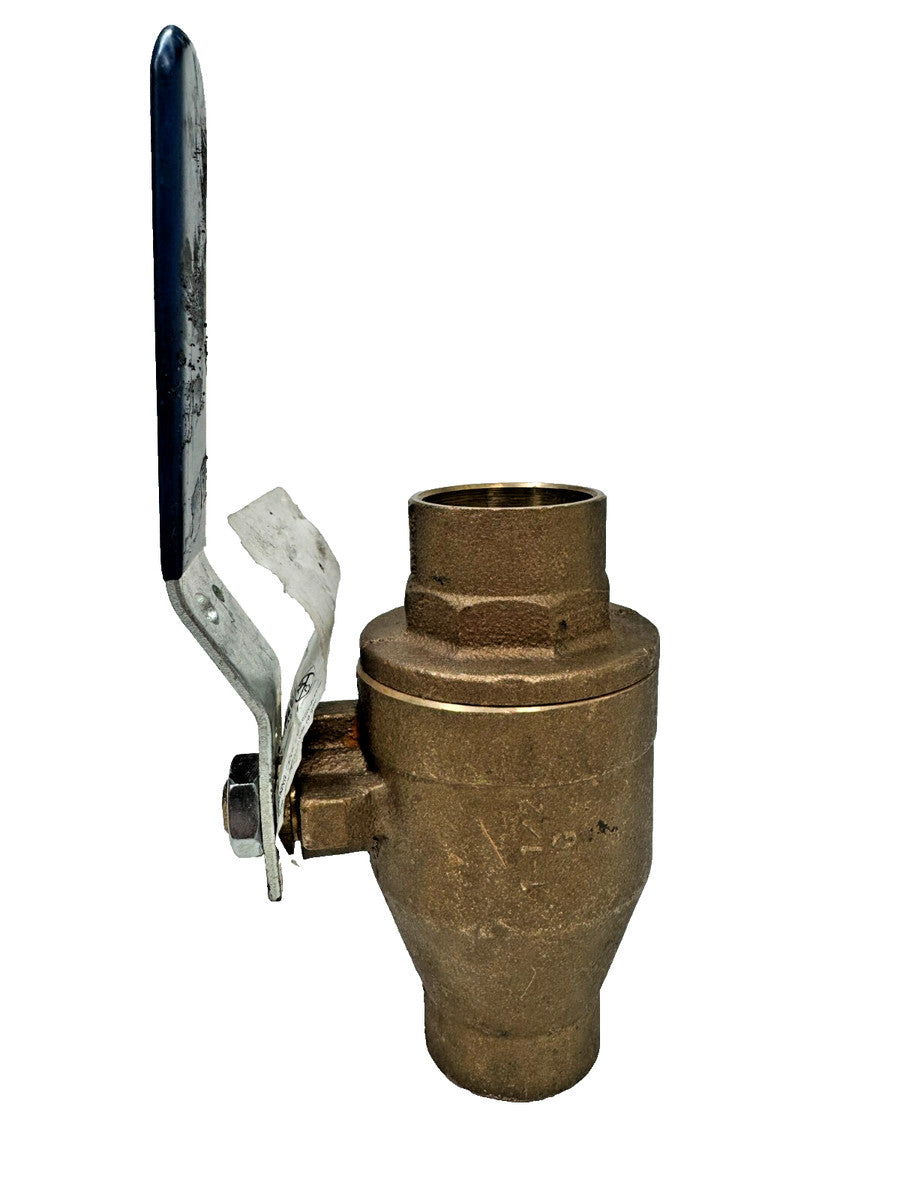 NIBCO S-585-70 Bronze Ball Valve 1-1/2" Solder End Full Port, Lever (NJ8310C)