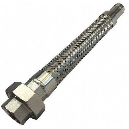 Zoro Select 08Pl-Ca11-0120-11B-38B Flexible Metal Hose Assembly, 1/2 In Id X 12