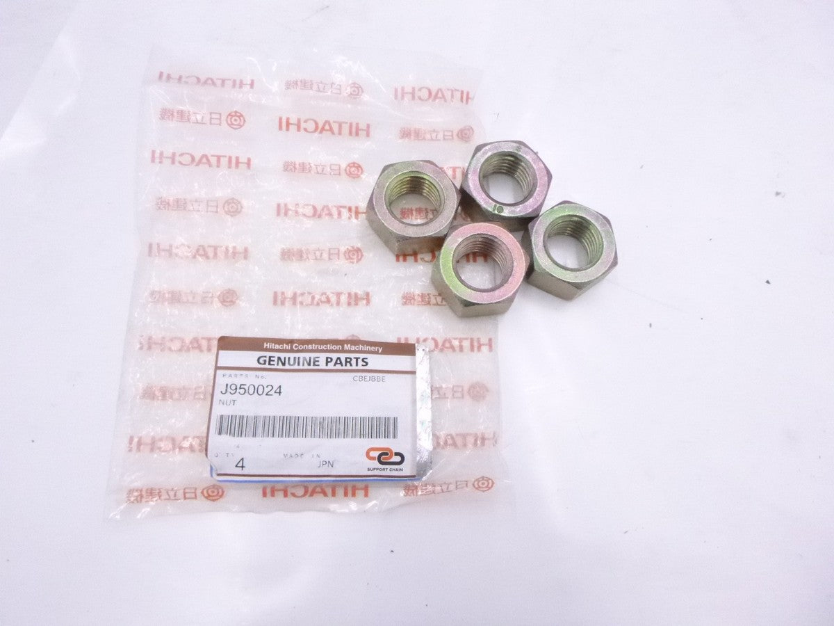 4 Pack Genuine OEM Hitachi J950024 Nut for Cranes/Heavy Machinery