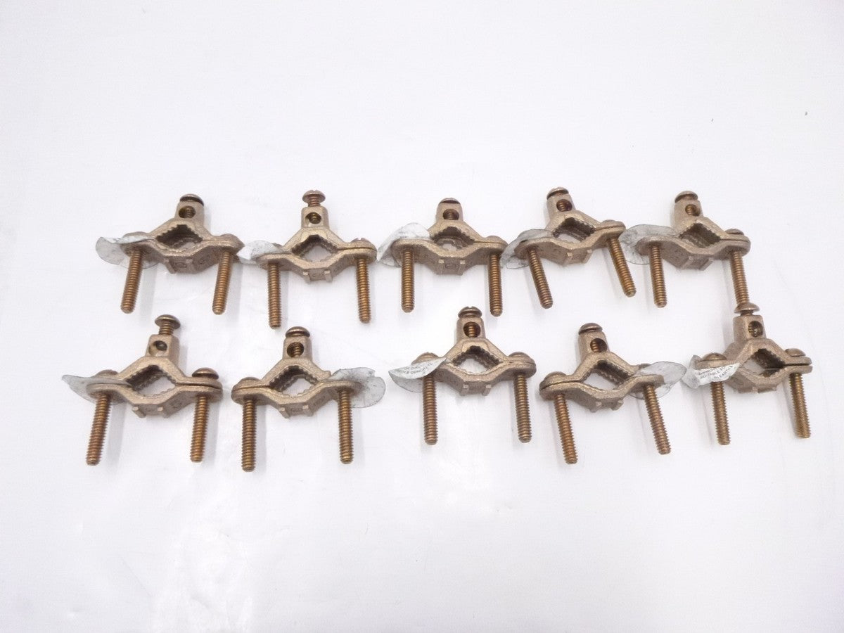 10 Pack Erico CWP1JU Ground Rod Clamp 1/2" to 1" Pipe #10 Solid-#2 Stranded