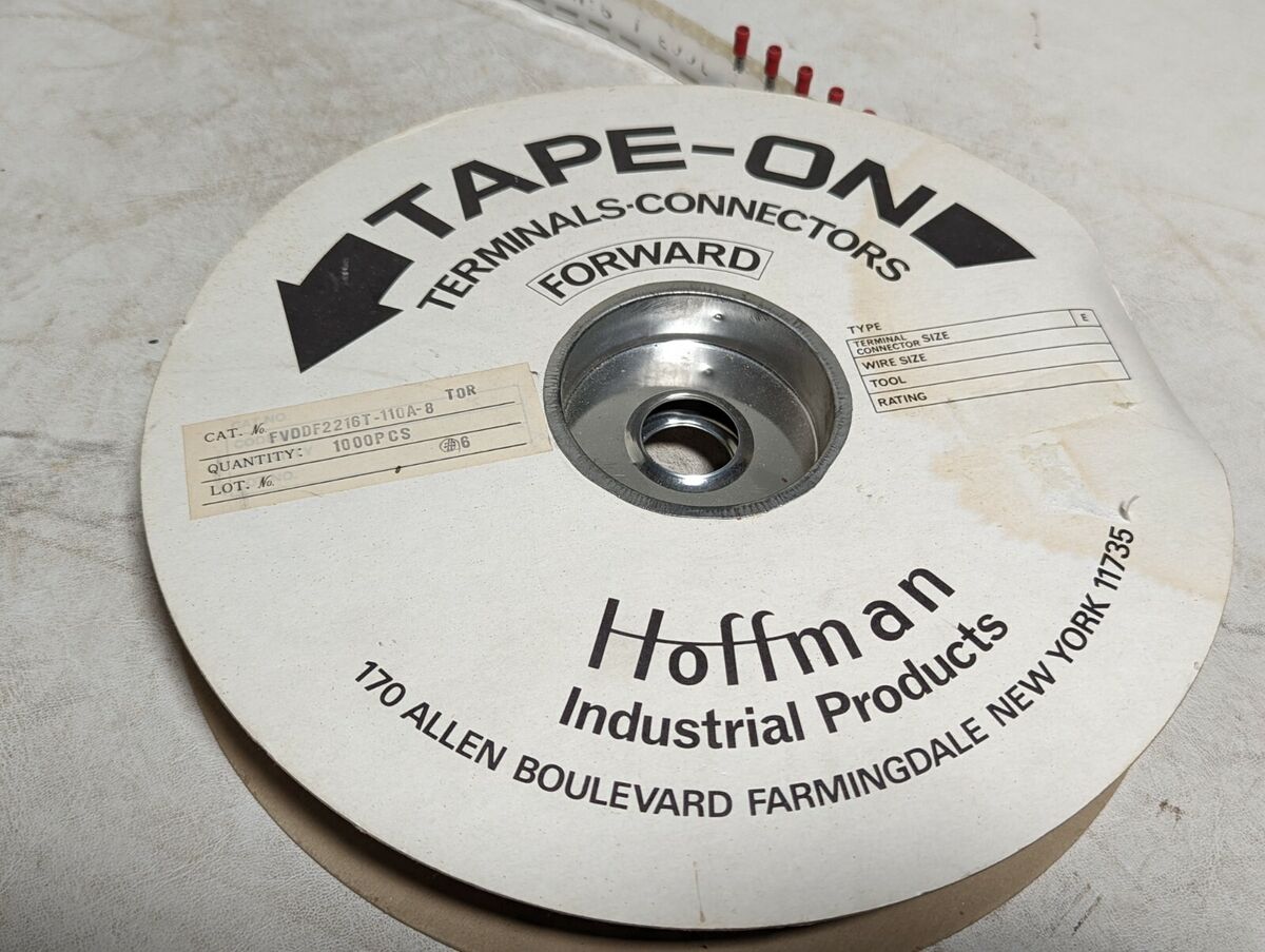 2 reels Hoffman tape-on terminals-connectors, FVDDF2216T-110A-8 TOR, C-1614 TOR