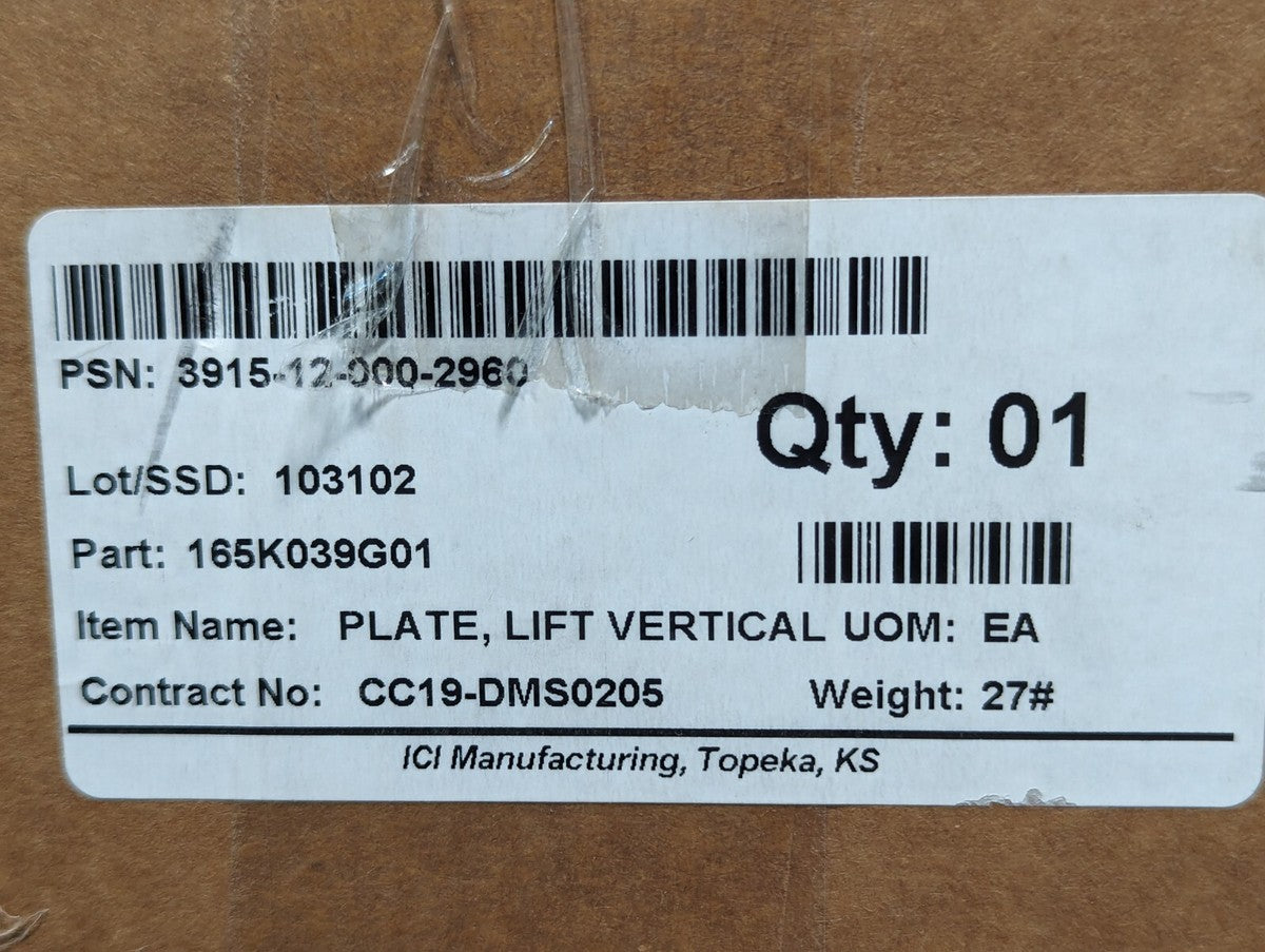 3915-12-000-2960 165K039G01 Vertical Lift Plate