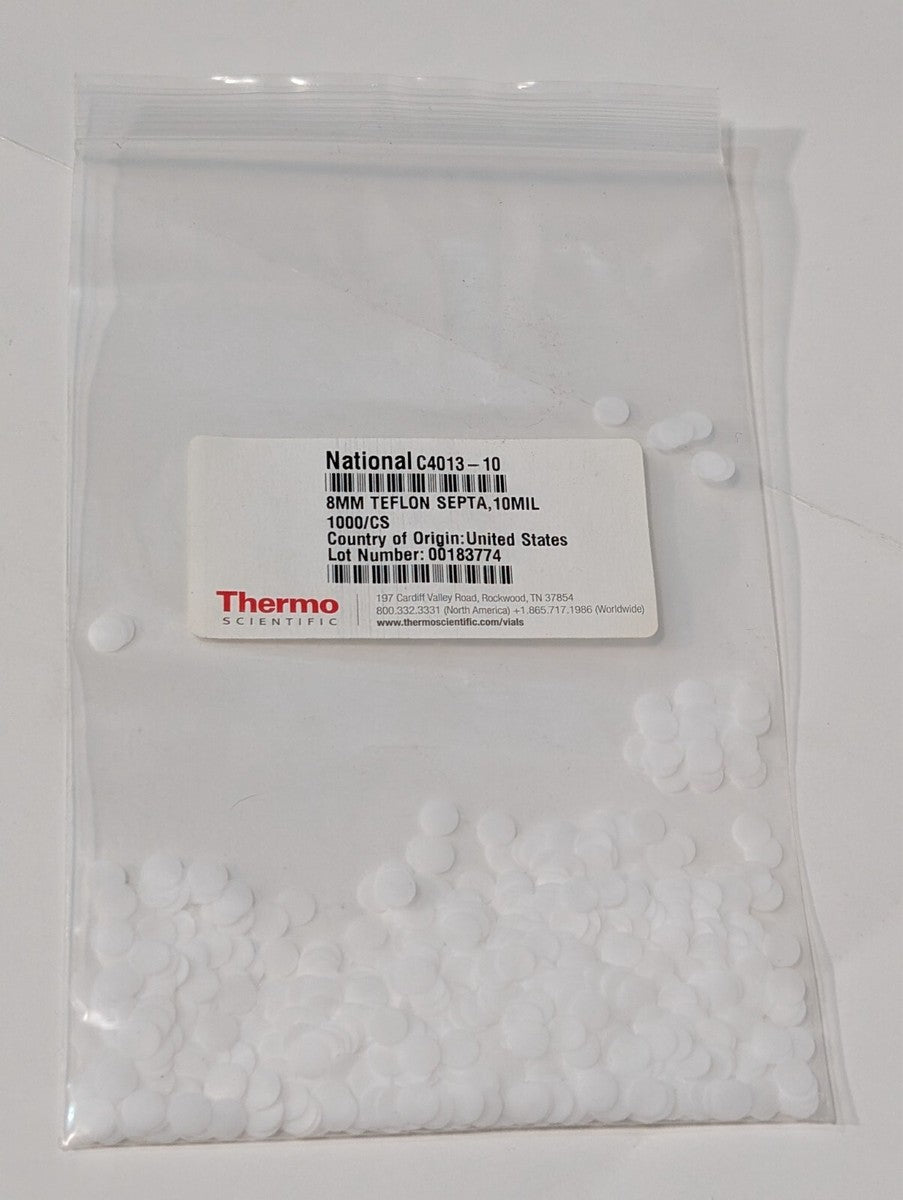 [1000] Thermo Scientific National C4013-10 8mm Teflon Septa, 10MIL