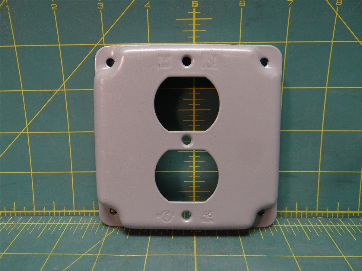 MULBERRY 11402 4" Raised Square Cover Duplex Steel Finish Powder Coated