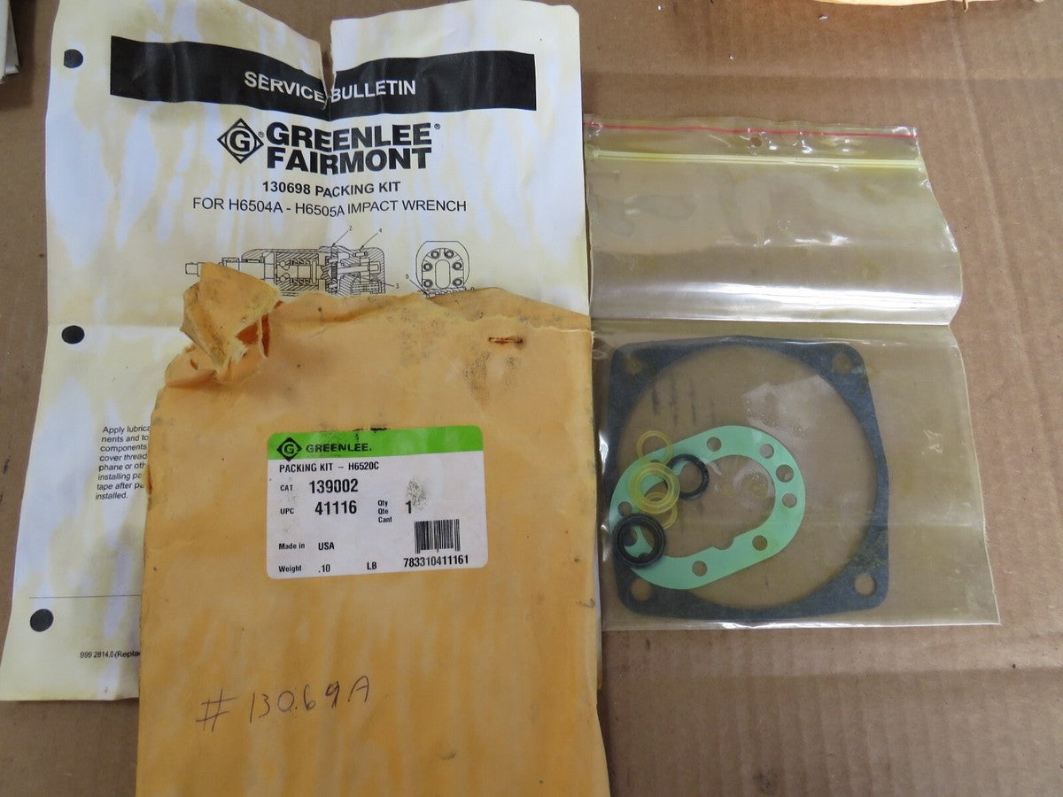 Seal Kit - H6520C Greenlee / Fairmont Hydraulic Impact Seal Kit #139002