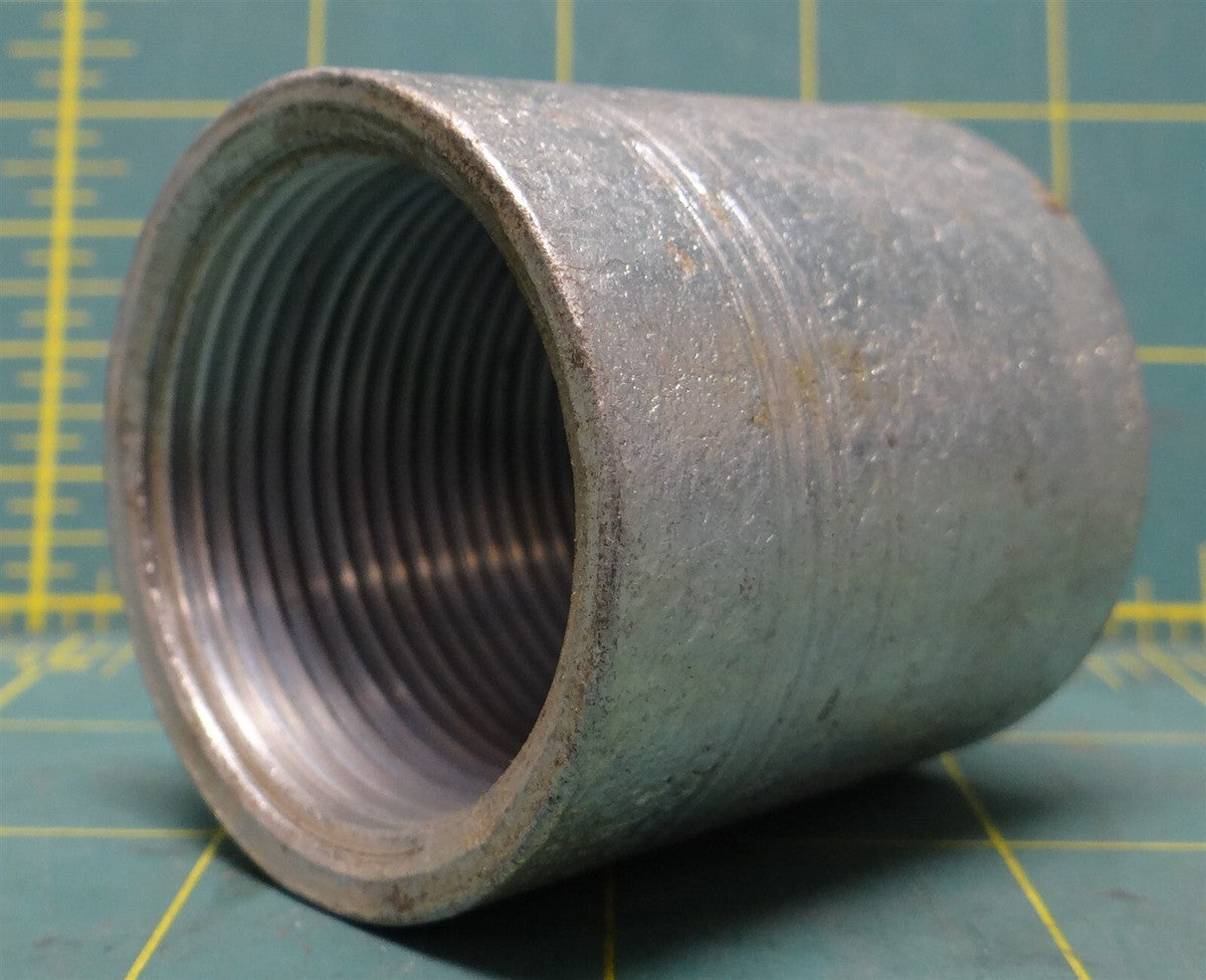 1-1/2" High-Pressure Galvanized Steel Female Threaded Pipe Fitting Coupling 