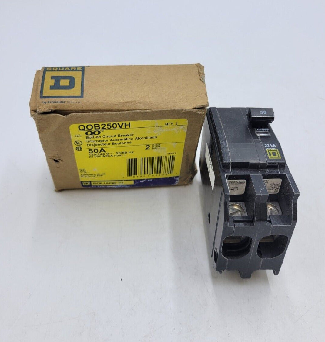 Square D QOB250VH Bolt-On Circuit Breaker 50A 240V 2P 1PH Type QOB 50 AMP 2 Pole