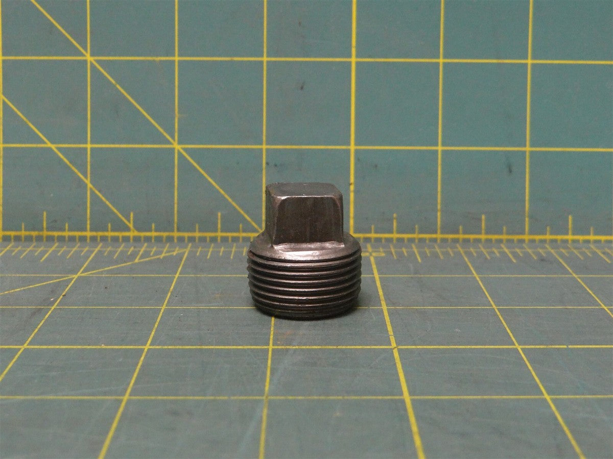 3/4" Threaded Pipe Fitting Plug Male Steel NPT Tapered with 5/8" Square Head 
