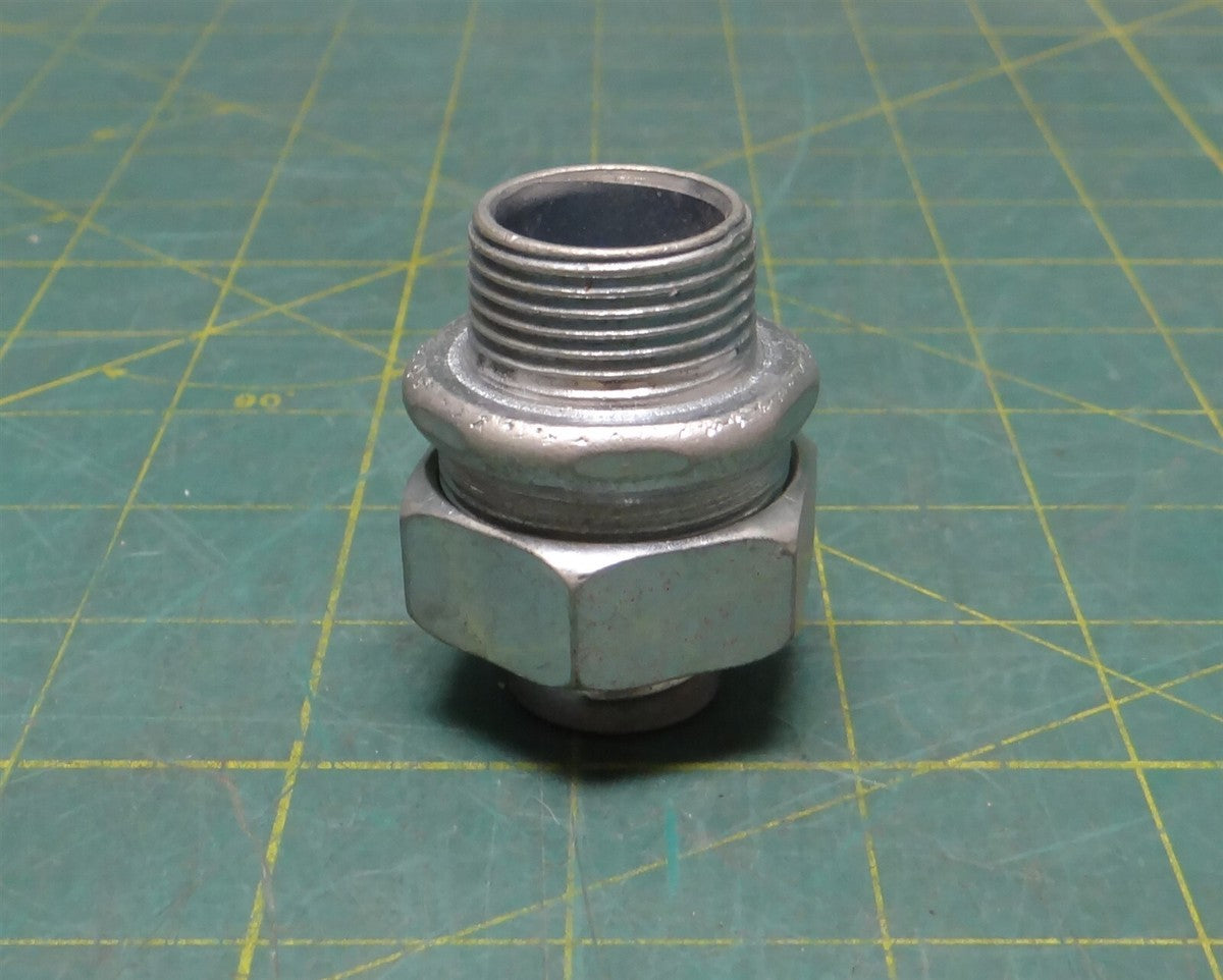 3/4" Hubbell Straight Liquid Tight Zinc Plated Steel Conduit Connector No Gasket