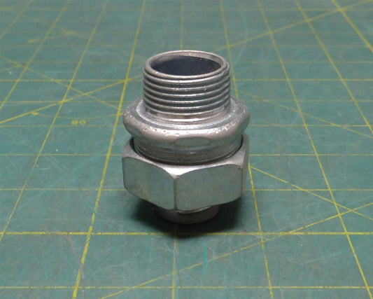 3/4" Hubbell Straight Liquid Tight Zinc Plated Steel Conduit Connector No Gasket