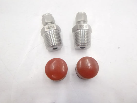 2 Pack Stainless Steel Compression Fitting SC12-14-BT1 1/2 Thread 1/4" Probe OD