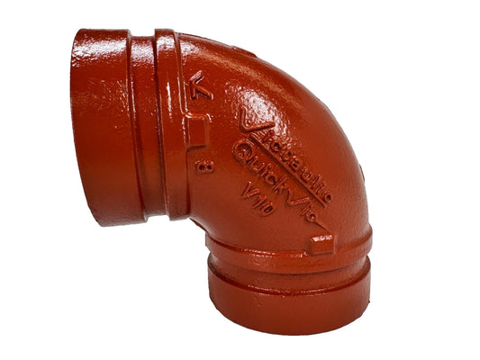 2-1/2" Victaulic Style V10 QuickVic 90-Degree Elbow Grooved End Pipe Fitting