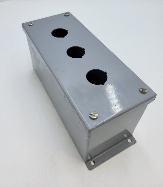 3-Hole Push Button Enclosure Control Box 10" x 4" x 5" Light Gray