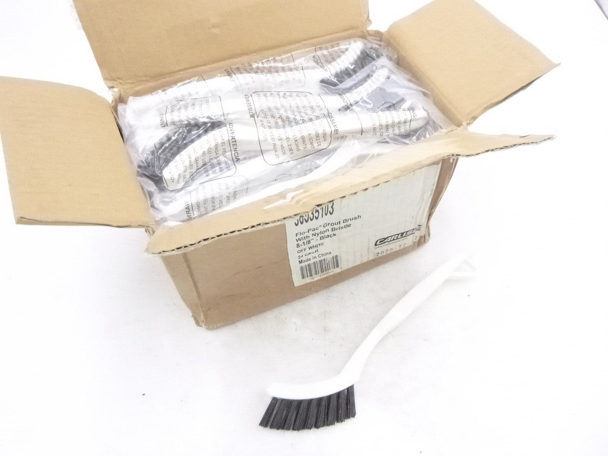 24 Pack Carlisle Flo Pac Grout Brush w/ Black Nylon Bristle 2.75" 8-1/2" OAL