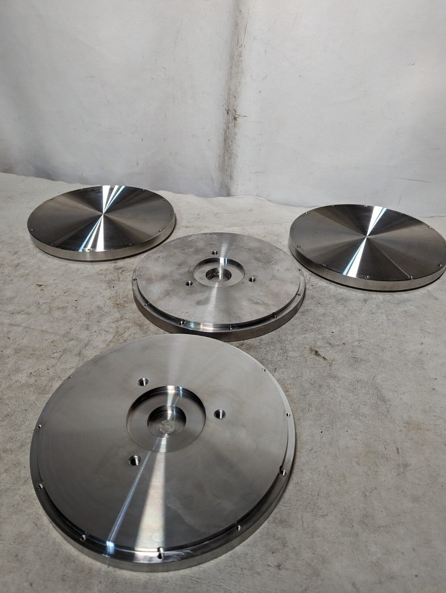10 inch diameter raised female face blind flange with grooved flat face on rever